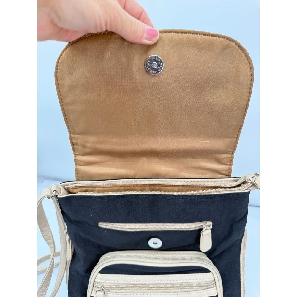 MultiSac Crossbody Backpack-Like Bag Two Tone Multi Pocket Organizer Travel